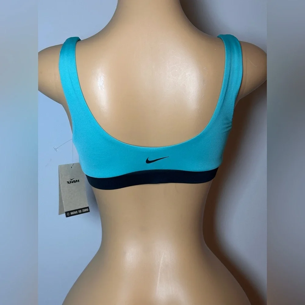 Nike Women's Aqua and Black Sports Bra